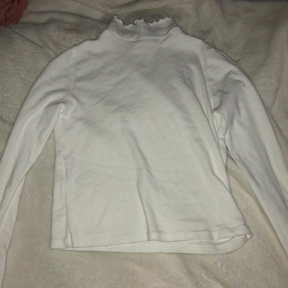 Brandy ruffle turtle neck crop top